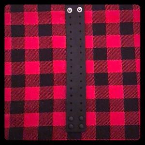 Black leather cuff bracelet